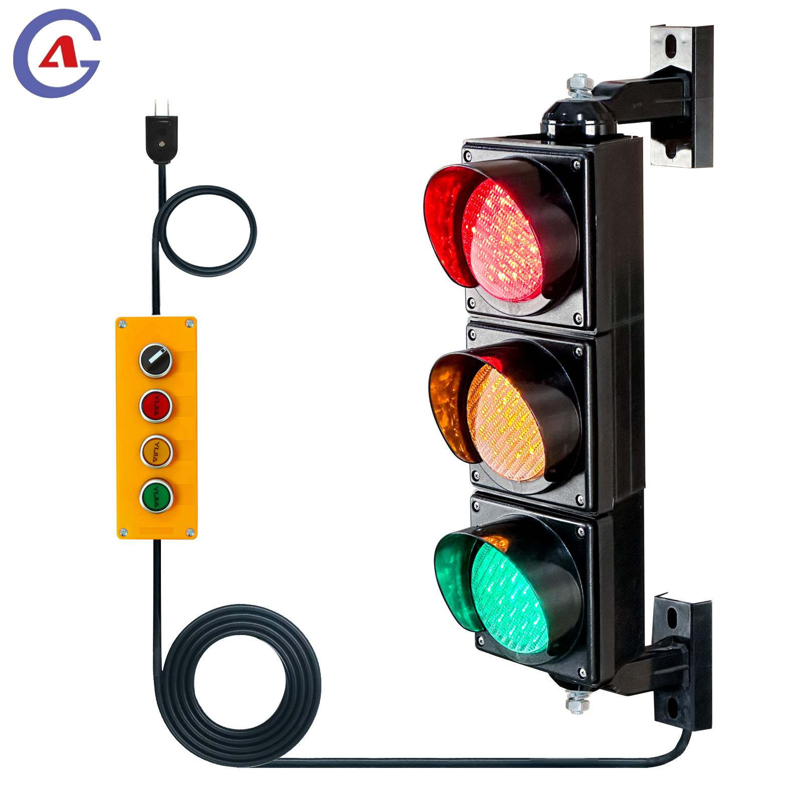 Светофор【Комплект светофора 100 мм/4 дюйма】AC85-265V |   Сигнальная лампа стоп/гон |   ПК IP65 Водонепроницаемый |    Кнопочный контроллер