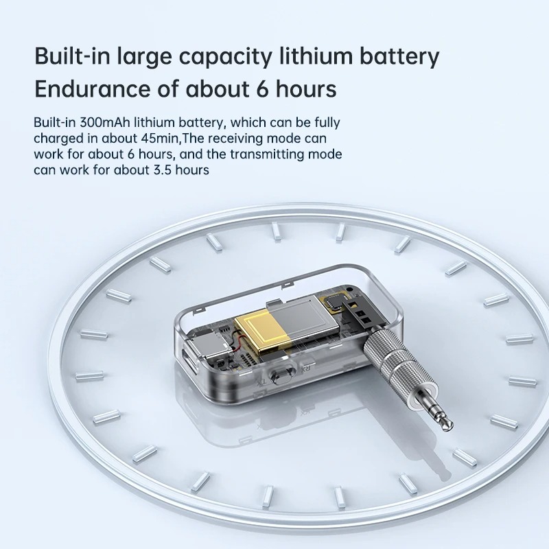 Bluetooth 5,3 Sender Empfänger Adapter Wireless Audio für Auto Musik Kopfhörer Lautsprecher 3,5mm Buchse Aux Wireless Audio Adapter