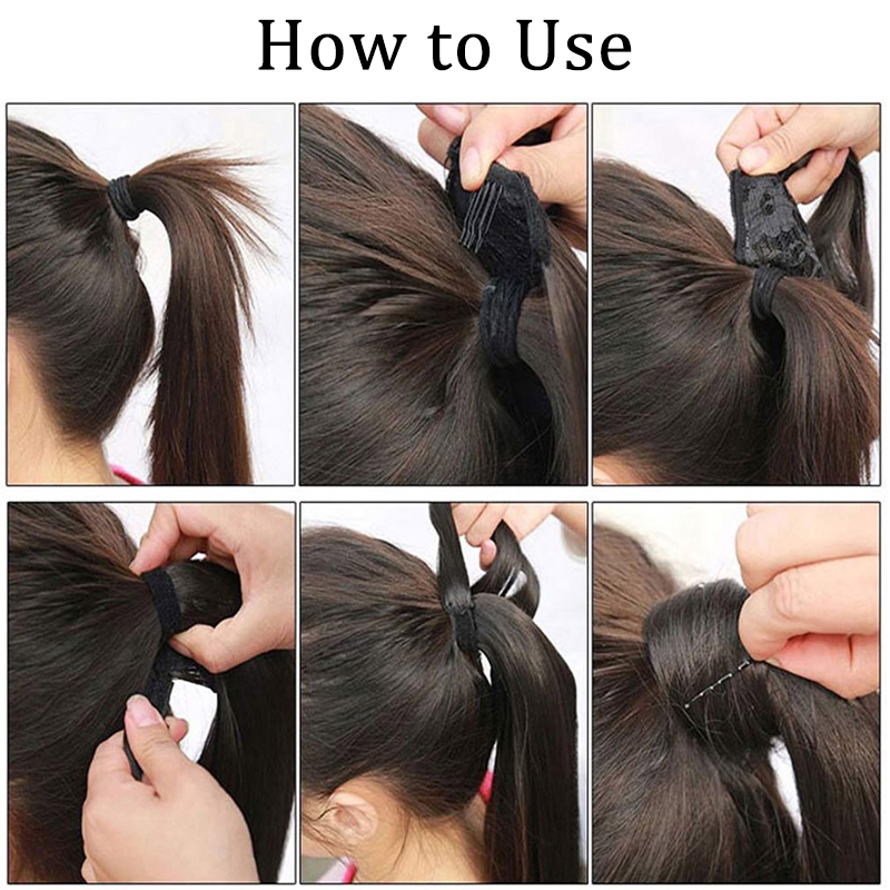AZQUEEN-coleta de cola de caballo larga ondulada de maíz sintético, extensiones de cabello con Clip, cola de caballo marrón ombré, pelo rubio