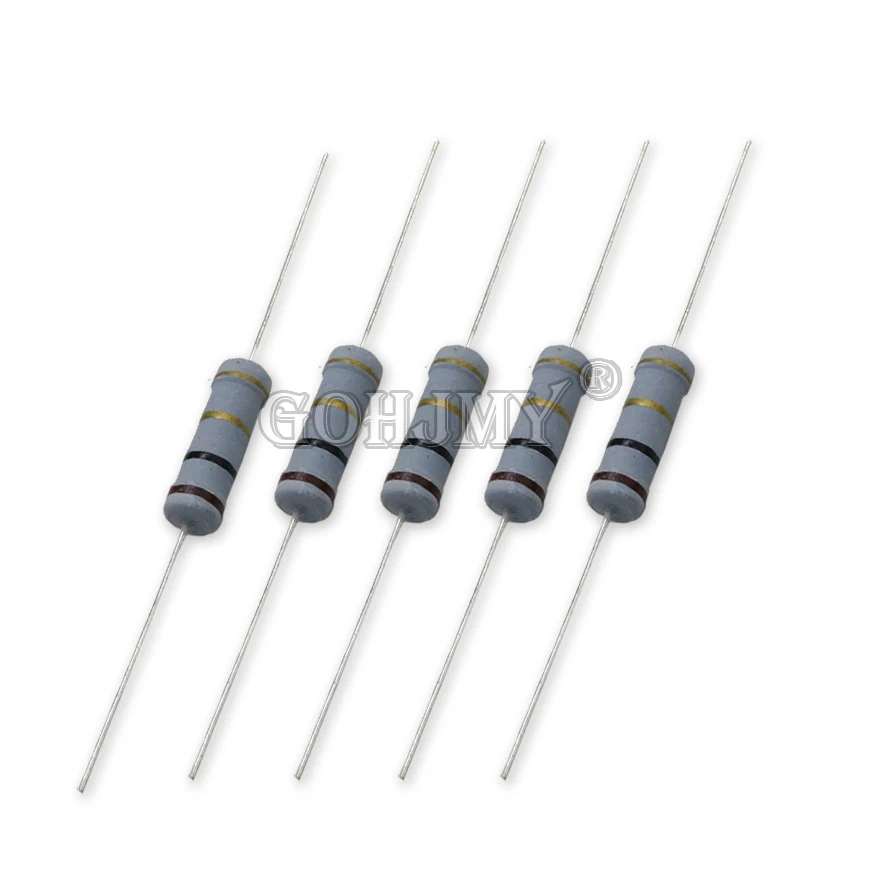 Resistencias de película de carbono 20 piezas, 2W, 1R-10M 5% 10R 15R 47R 100R 220R 1K 5K 10K 4K7 100K 560K 1M 3M3 Ohm, resistencia de anillo de Color