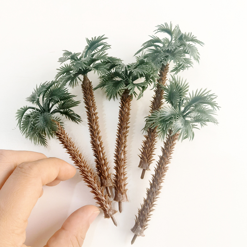 ヤシの木のシミュレーション風景、列車の鉄道レイアウト、DIYミニチュアジオラマディスプレイ、HOスケールモデル、8-15cm、1:87、3個、10個