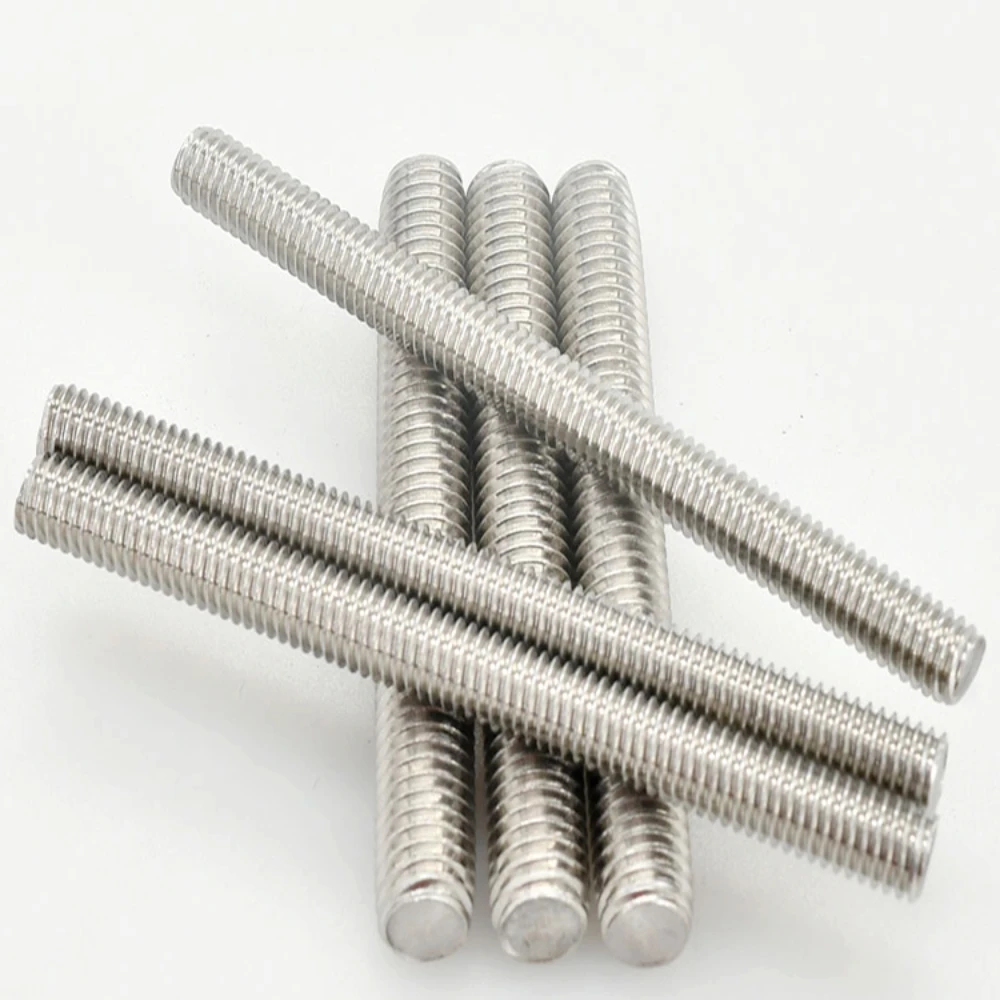 Perno de varilla roscada completa de acero inoxidable 304 M3 M4 M5 M6 M8 longitud 16-300mm tornillo sin cabeza totalmente métrico tornillos de varillas de rosca