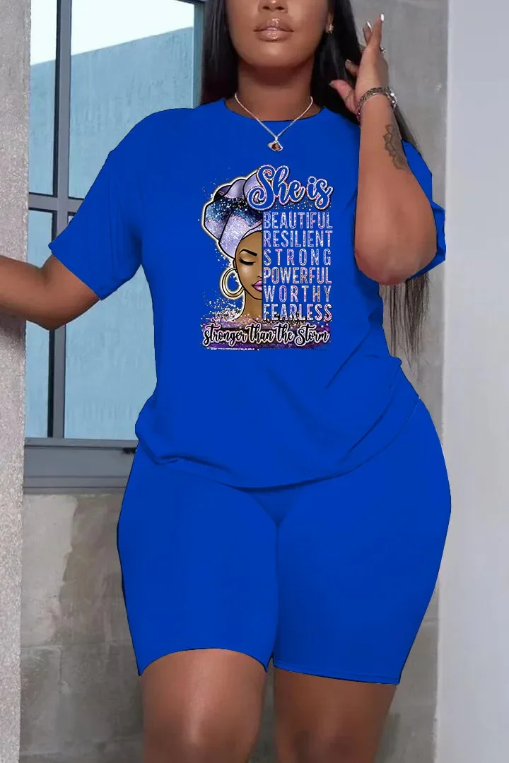 女性用半袖グラフィックプリントTシャツ,カジュアルウェア,ツーピースセット,夏服,ストリートウェア