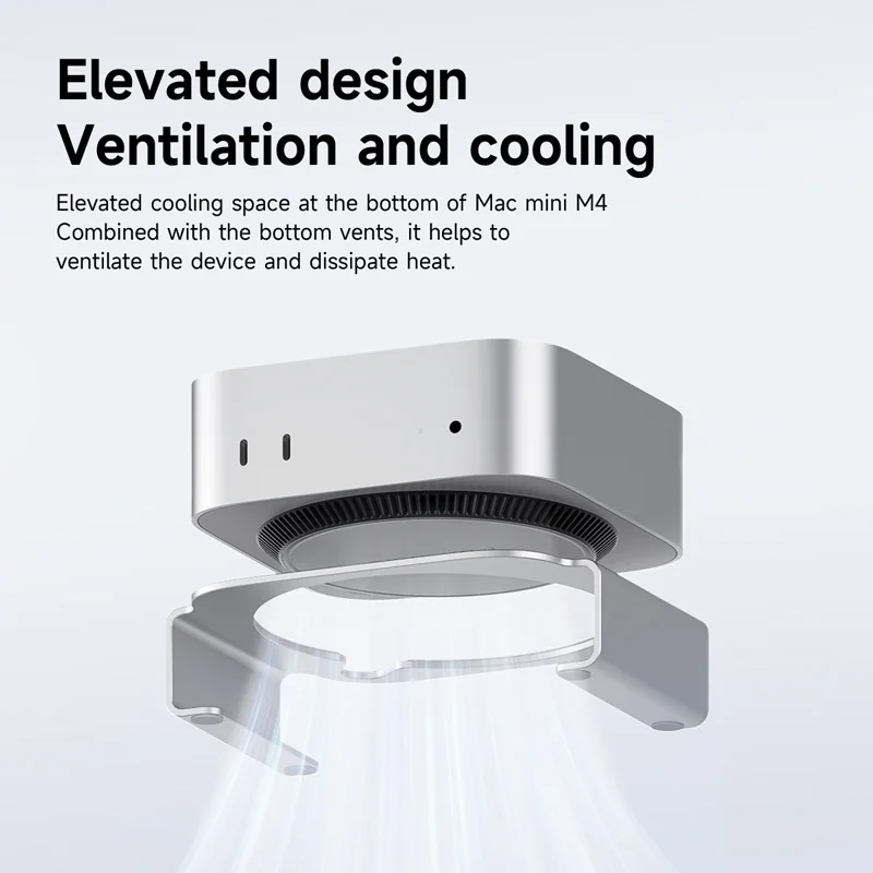 Soporte de escritorio Hagibis para Mac mini M4/M4 Pro 2024, soporte de disipación de calor, soporte de aleación de aluminio, accesorios de soporte de refrigeración