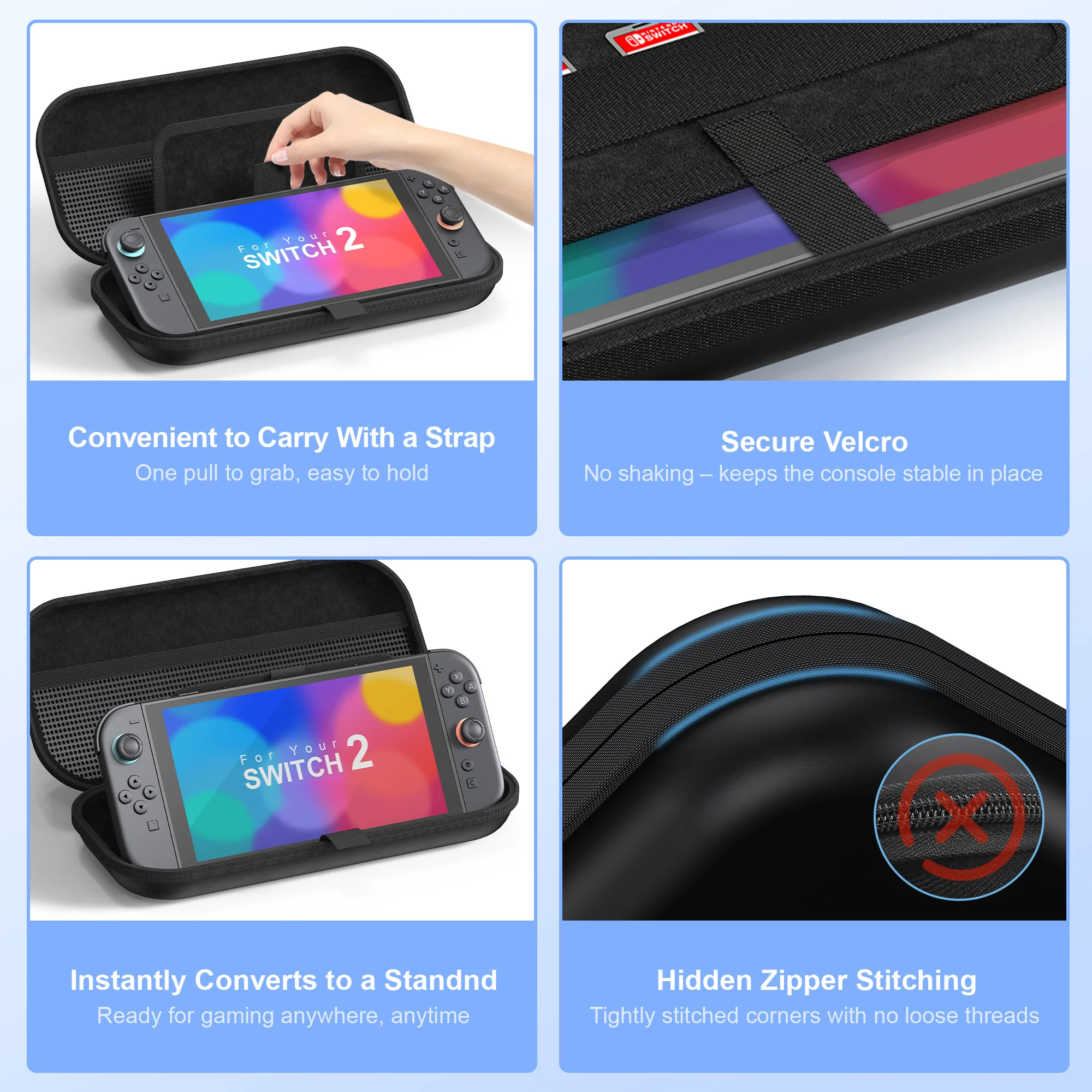 Carrying Case for Nintendo Switch 2 2025 Mini Version Travel Case with 10 Game Cartridge Slot Portable Protective Bag