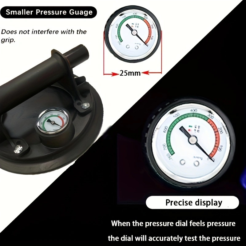 Levantador de ventosa a vácuo resistente de 8 polegadas - capacidade de carga de 550 lb, à prova de vazamentos para manuseio de vidro, telha e pedra 1 unidade/2 unidades