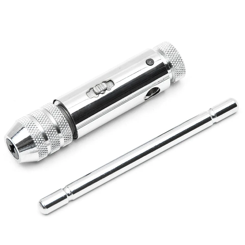 M3-8 ajustable con mango en T, llave de grifo de trinquete, soporte de tornillo, rosca macho, enchufe métrico, herramientas de taller mecánico, herramienta de mano