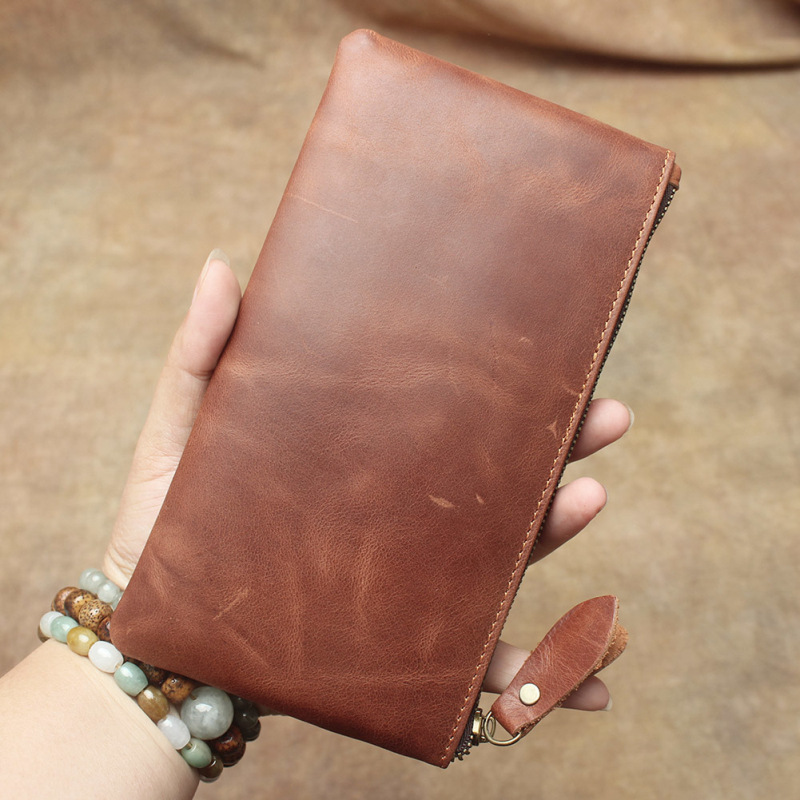 Luufan Leder Männer Kupplung Brieftasche Aus Echtem Leder Zipper Business Männer Tag Tasche Große Kapazität Karte Halter Geldbörse Mann Telefon Pouth