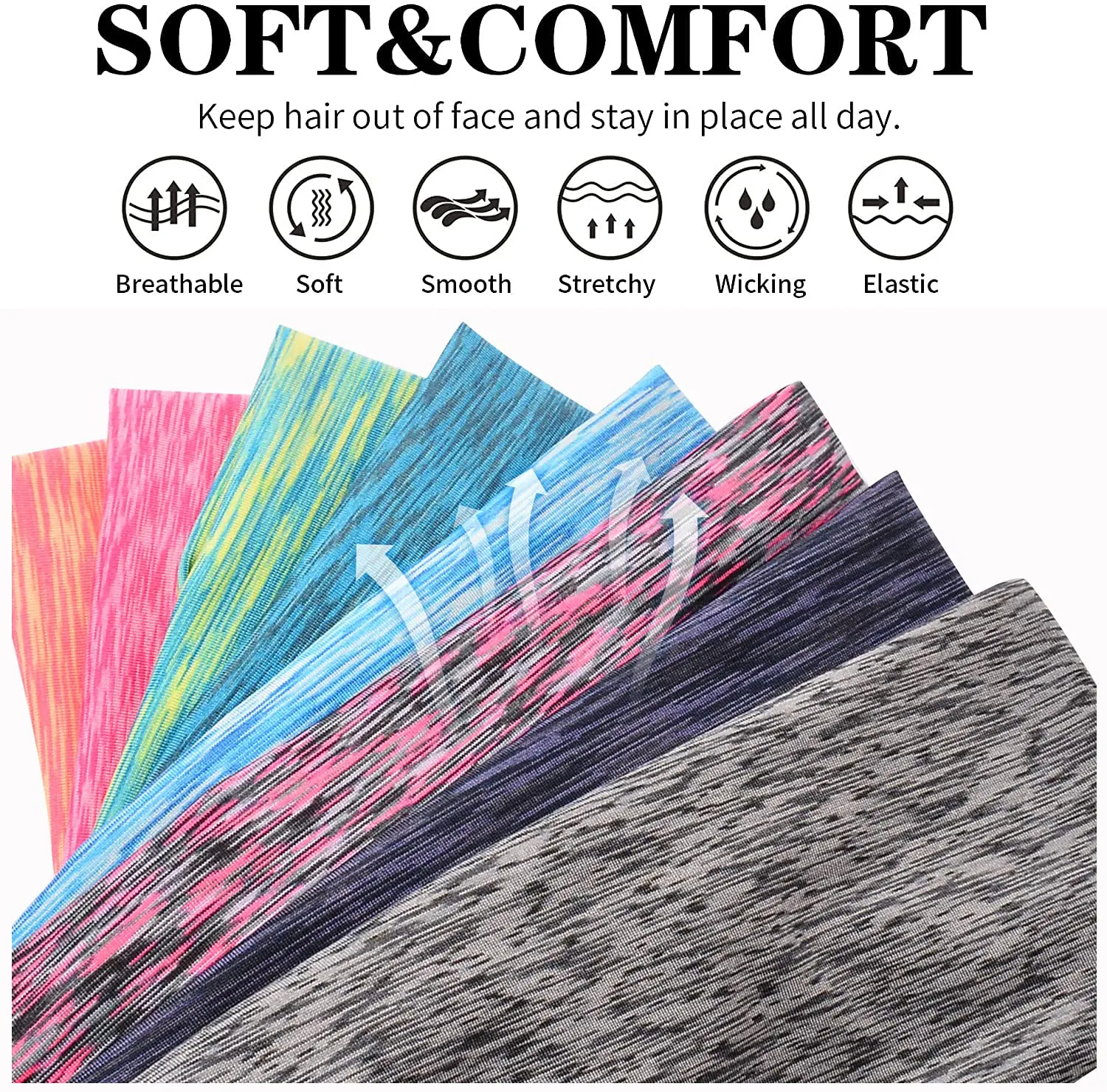 3 pçs sweatband para homens mulheres elástico esporte hairbands cabeça banda yoga headbands headwrap esportes treino acessórios para o cabelo