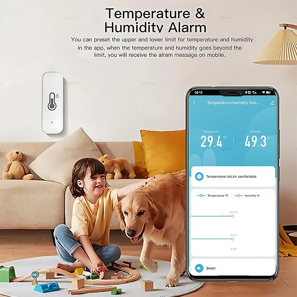 Tuya Zigbee อุณหภูมิและความชื้นเซนเซอร์ Smart Life App รีโมทคอนโทรลเครื่องตรวจจับ Smart Home Automation สําหรับ Alexa Google Home