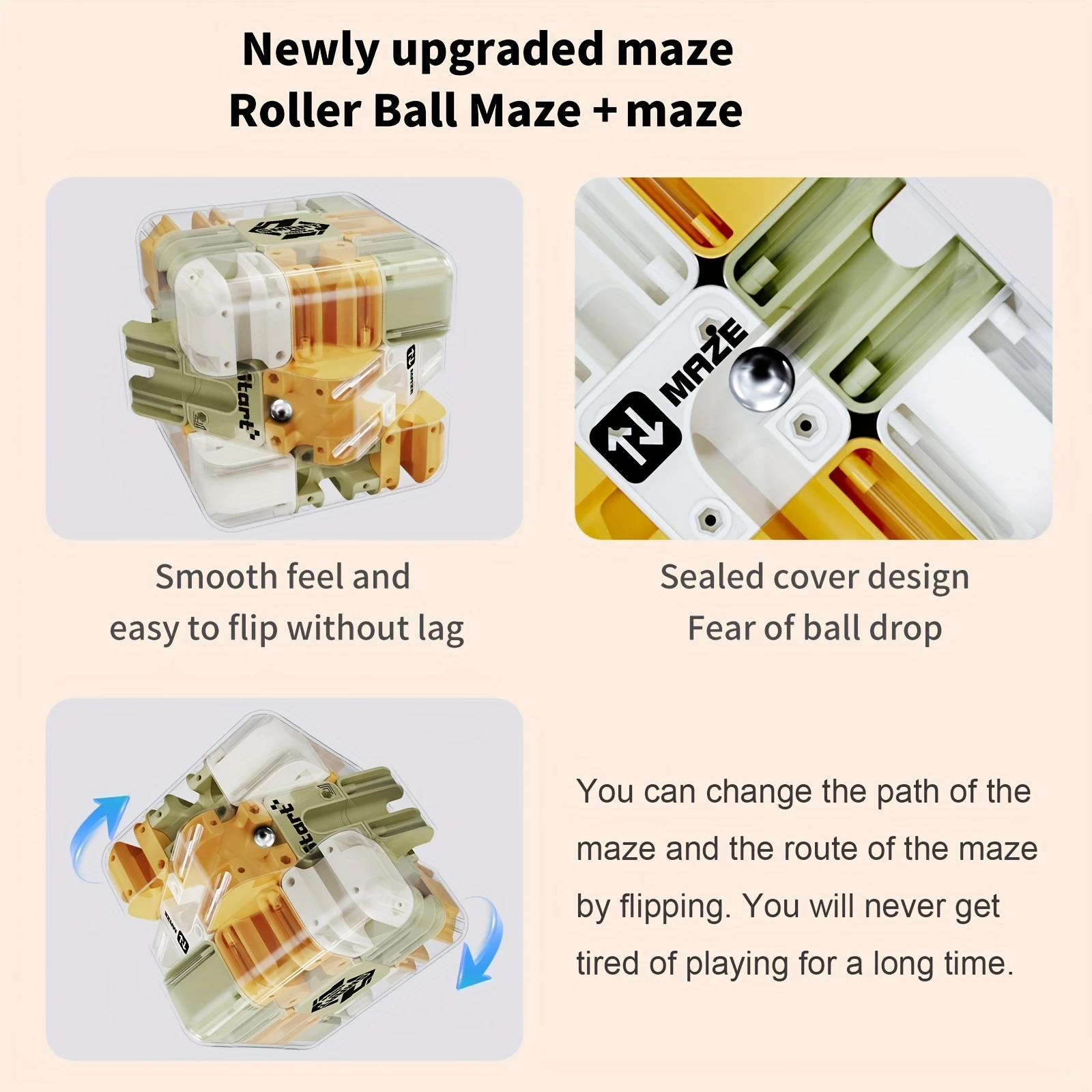 1 PCS 3D Magic Cube Maze Puzzle, 6-Sided Transparent Educational Toy For Kids, Speed Cube Brain Teaser Birthday Party Gift