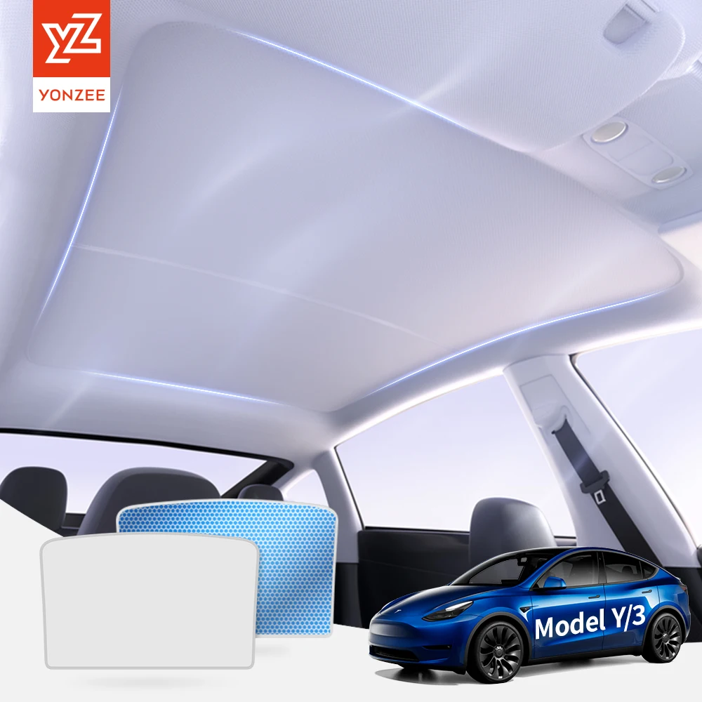 YZ pour Tesla modèle 3 Y Highland 2021-2025 clip d'aspiration magnétique pare-soleil toit en verre parasol avant arrière toit ouvrant lucarne