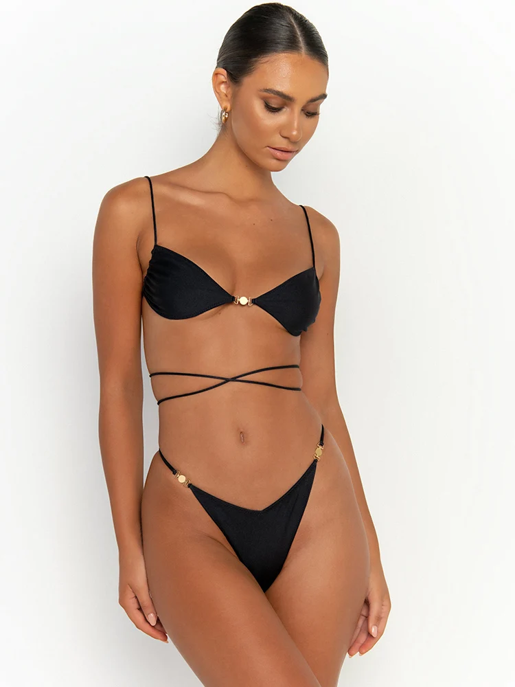 Sexy Bikini Micro string maillots de bain femmes Sexy maillot de bain Push Up Biquini brésilien solide maillot de bain Patchwork maillots de bain