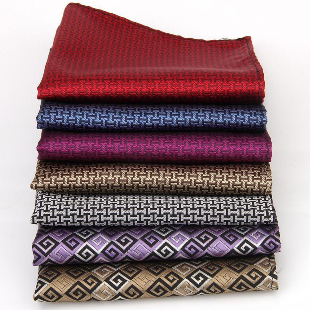 แฟชั่น Polka Dot Paisley Mens Pocket Square โพลีเอสเตอร์ทอ Navy ผ้าเช็ดหน้าอย่างเป็นทางการธุรกิจผ้าพันคอชุด Tie อุปกรณ์เสริม