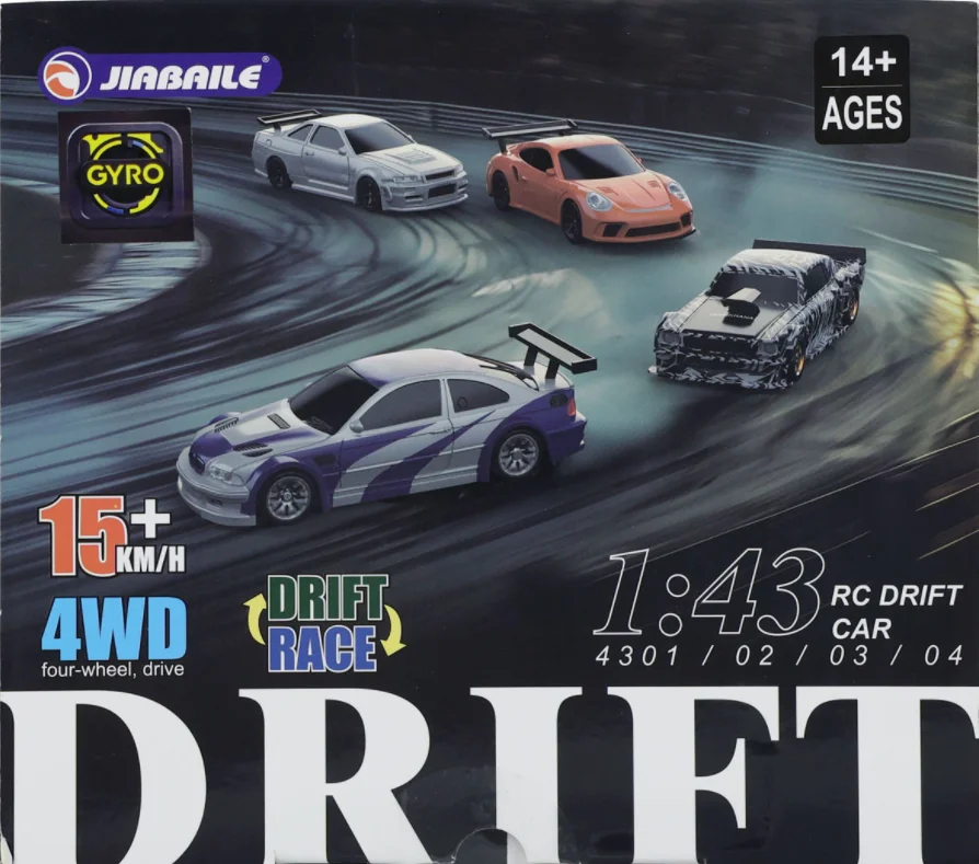 Обновление Gyro Mini Toys 4WD 1/43 RC Speed Car RTR 2.4G Радиоуправление Гоночный дрейфующий автомобиль с полным приводом Высокоскоростная модель Подарки