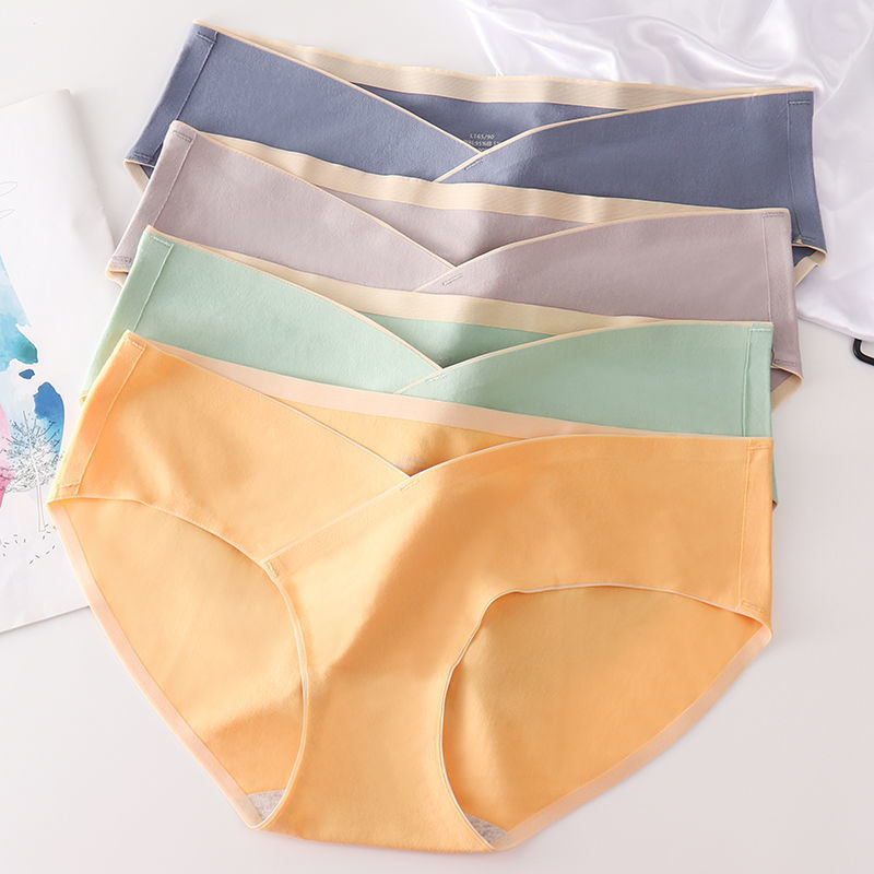 Bragas de maternidad de algodón de 5 uds, bragas para embarazadas de cintura alta, bragas ajustables con soporte para el vientre para mujeres embarazadas, bragas de Color sólido