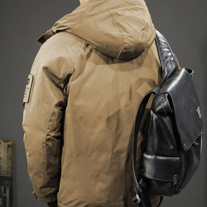 男性用の白いダックダウンウインドブレーカー、3つのプルーフジャケット、ゆったりとした厚い暖かいコート、屋外トレッキングスキーストームスーツ、旅行用アウター、秋と冬