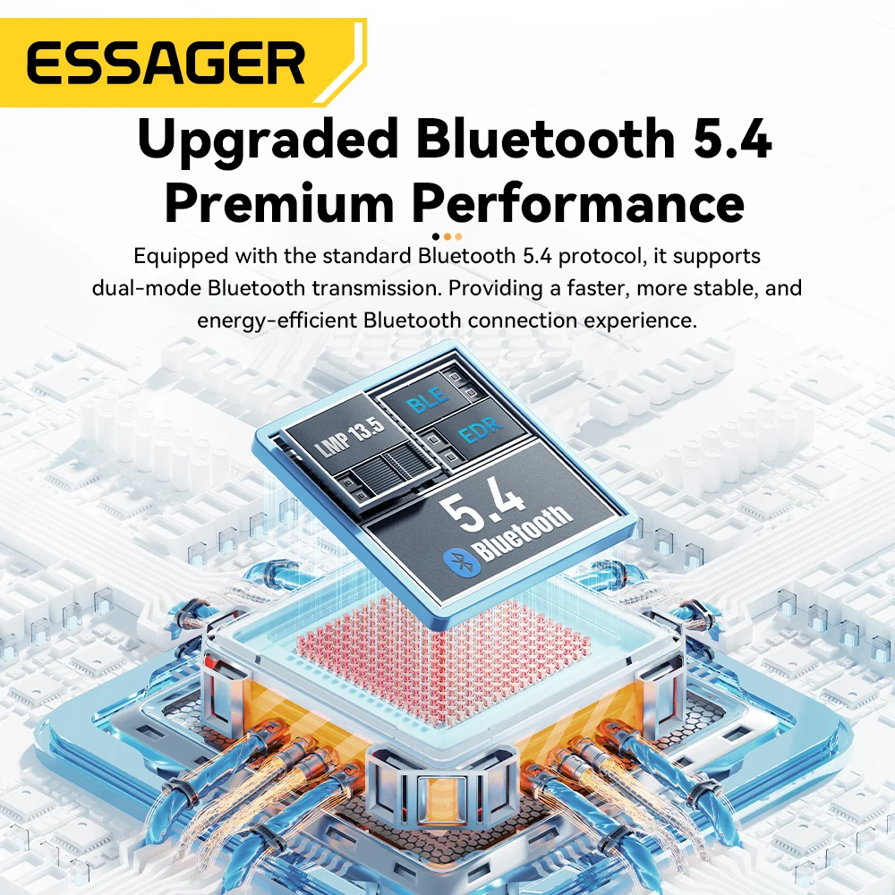 Essager USB Bluetooth 5,4 адаптер беспроводной передатчик приемник для ПК ноутбук драйвер бесплатно для Win10/11 Bluetooth клавиатура мышь