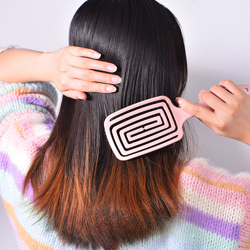 Pettine per capelli INS per donna pettine rosa e viola stile nordico Pettine elastico Colore Macaron Soffice pettine cranico alto Pettine da massaggio per donna