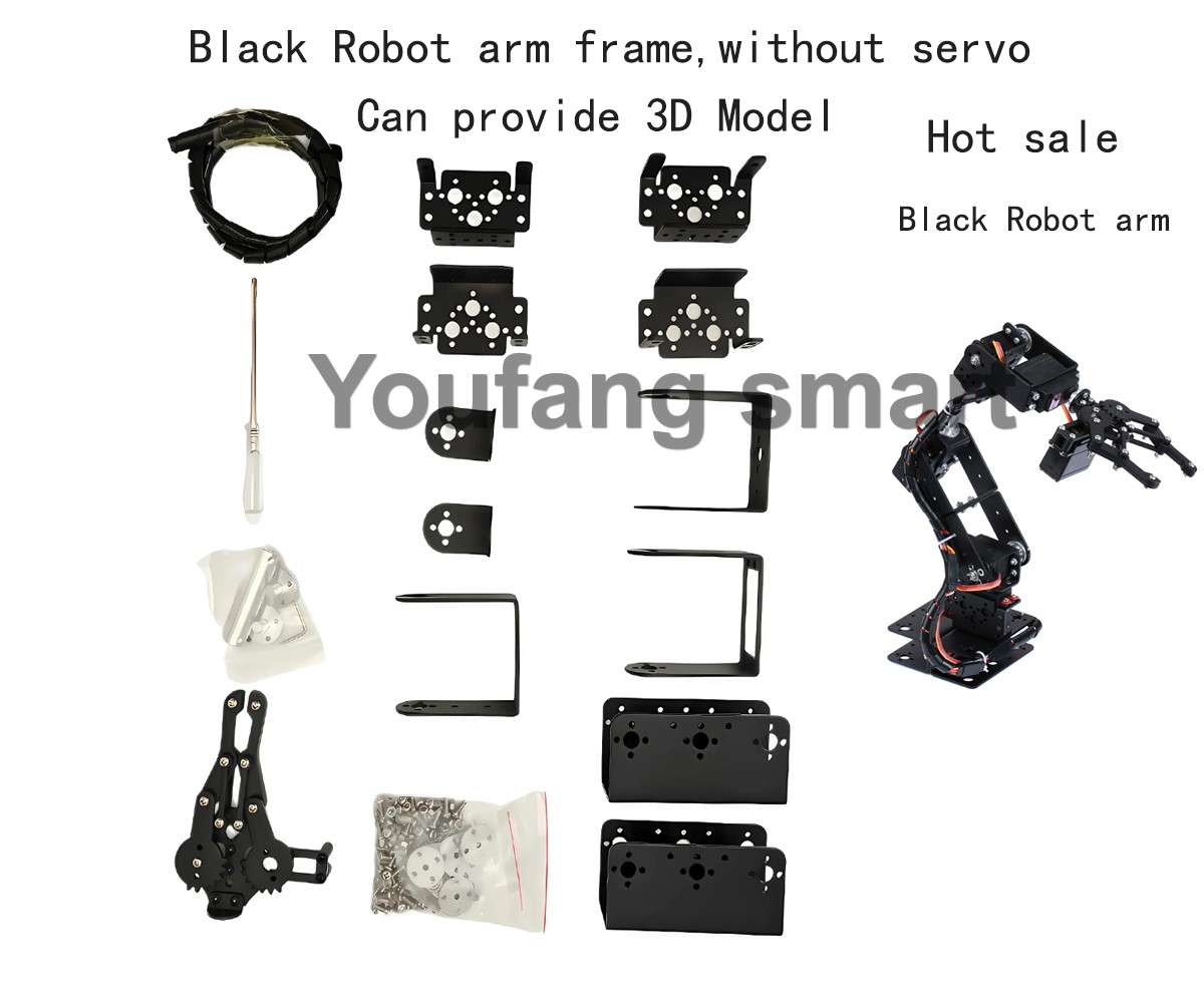 Mg996 suporte de braço robô 6 dof, kit diy, código de código de código aberto e tutorial uno/esp32/stm32, kit inicial programável
