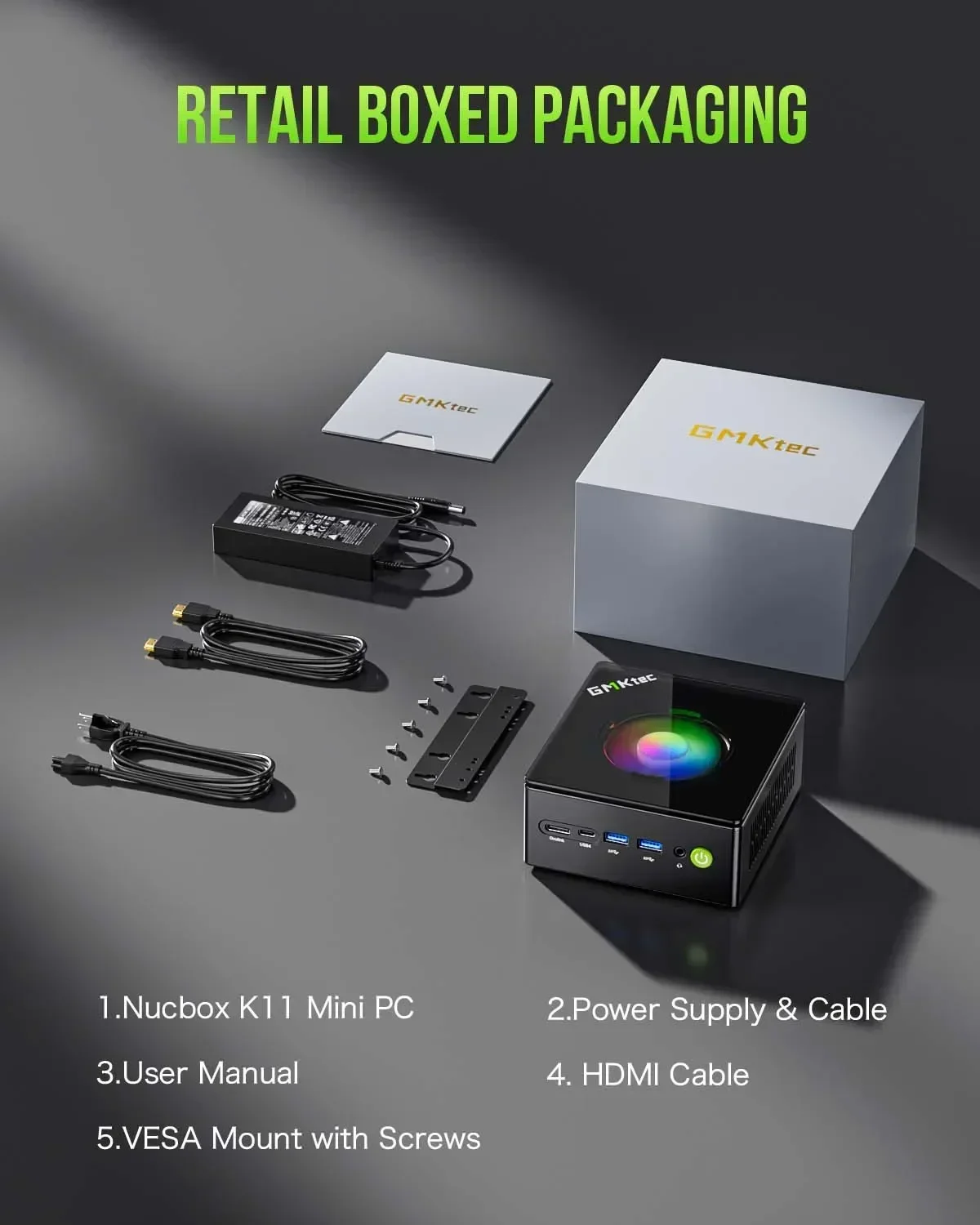 GMKtec-Gaming Mini PC Gamer Computer, Ryzen 9, 8945HS, Radeon 780M, Windows 11 Pro, DDR5, 32GB, 1TB SSD, WiFi 6, BT5.2, 2.5GLan