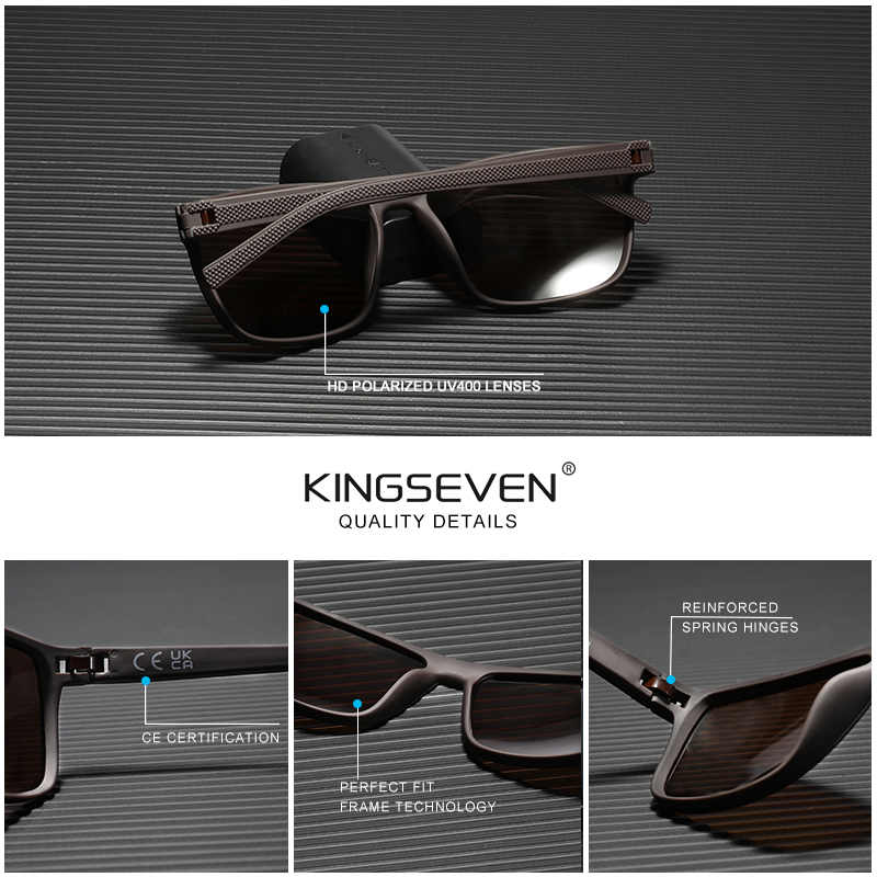 KINGSEVEN 2024 편광 선글라스 여성 운전 클래식 스퀘어 프레임 선글라스 남성용 야외 여행