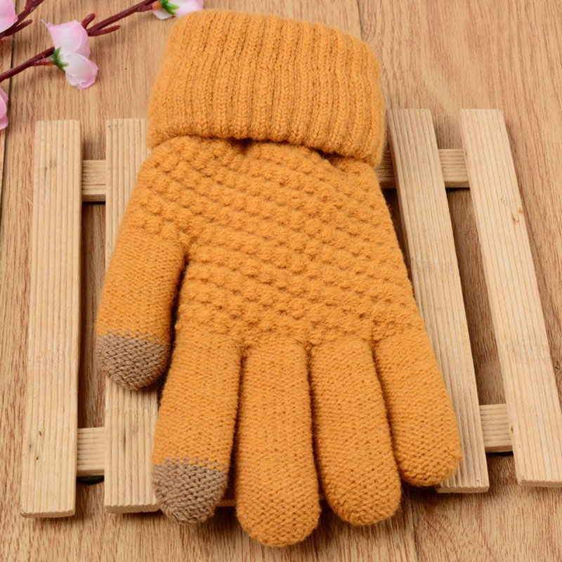 Damen Kaschmir gestrickte Winter handschuhe Frauen Herbst Winter warm dick Touchscreen Skifahren Outdoor-Fahrrad handschuh