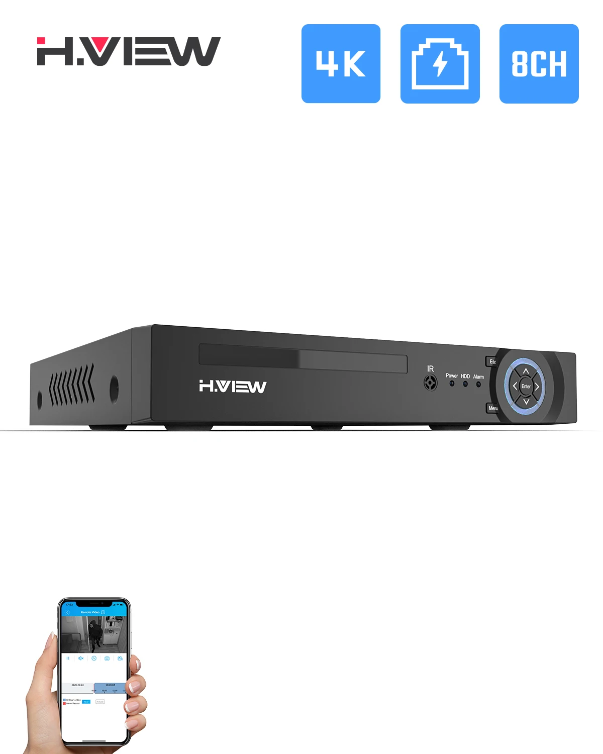 H.view 4K видеорегистратор Система охранного видеонаблюдения POE NVR 8CH  для IEEE802.3af 48V POE IP-камеры системы безопасности Xmeye удаленный доступ распознавание лица ONVIF H.265
