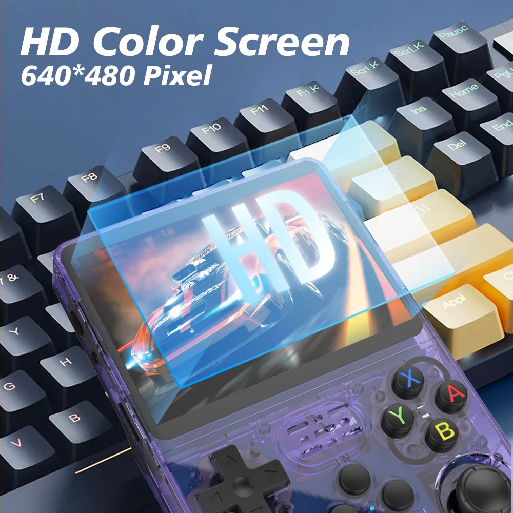 Retro draagbare videogameconsole R36S Linux-systeem IPS-scherm Draagbare zakspeler 64 GB voorgeladen games 3,5 inch