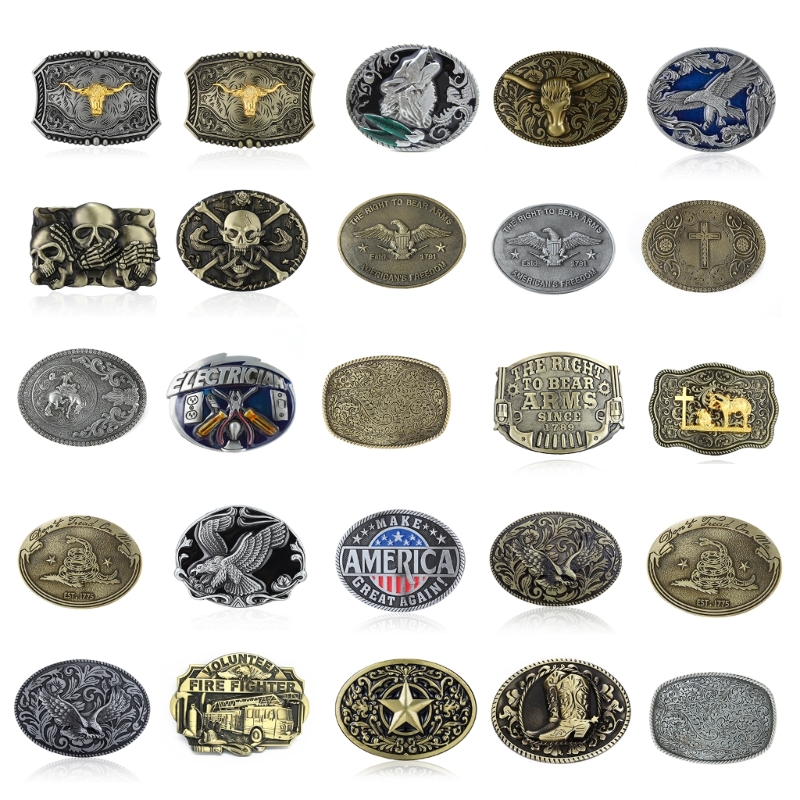 Western Cowboy Relief Gürtelschnalle Metall Mehrere Typ Persönlichkeit Rock Gürtel Link Schnalle Unisex Gürtel Schnalle DIY