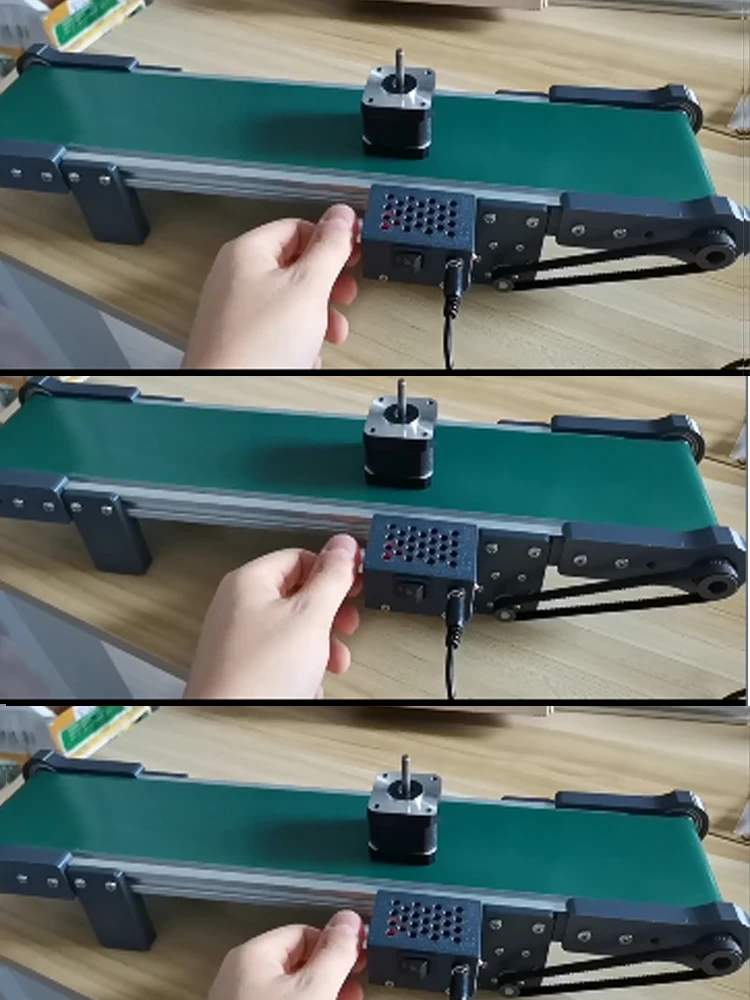 10*100cm elektrisches Förderband 12V/116 U/min Motor mit vorwärts und rückwärts Studenten experimentieren Reibung für Roboterarm DIY Kit