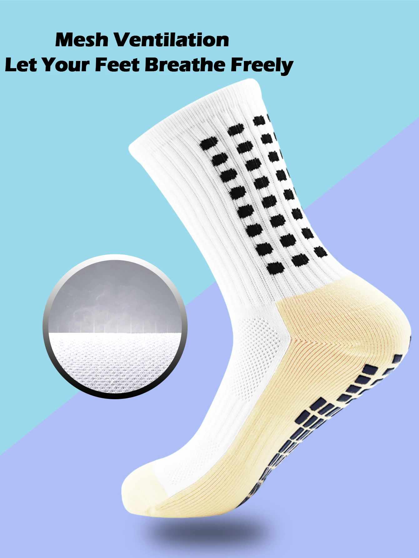 1 confezione di calzini da calcio con impugnatura casuale da uomo e coprigambe da calcio, parastinchi antiscivolo per basket, calcio, sport