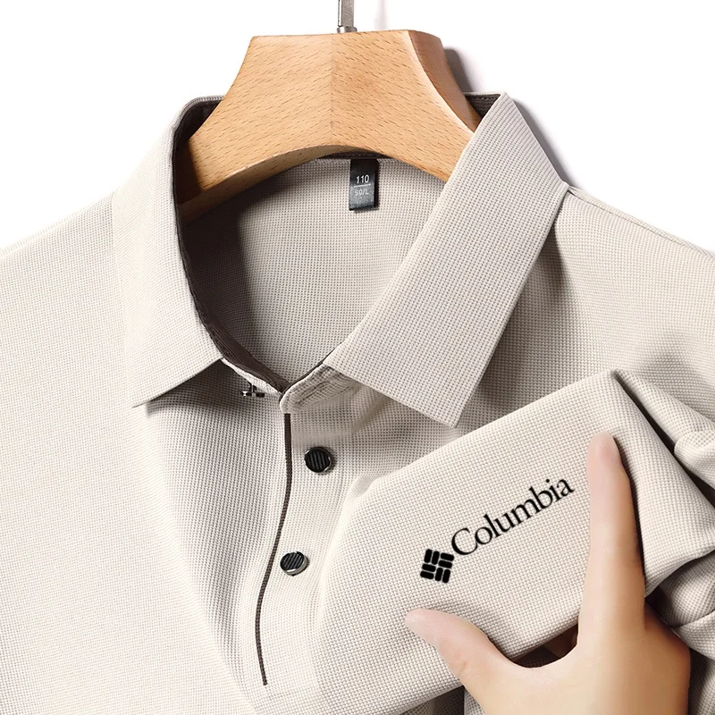 Luxurious design letter printed men's polo shirt business casual fashion short sleeved breathable comfortable summer outdoor top