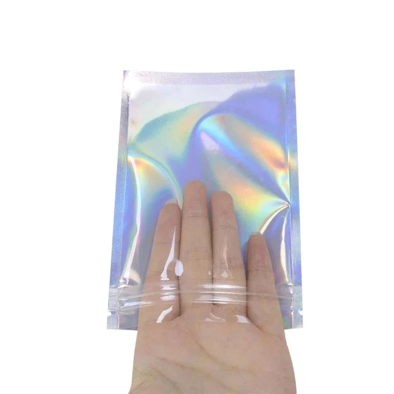 10/30/50PCS เลเซอร์ Ziplock กระเป๋าสําหรับสร้อยคอหูฟังกระเป๋าพลาสติกใสเครื่องประดับข้อมูลสายบรรจุภัณฑ์ Bubble Mailers