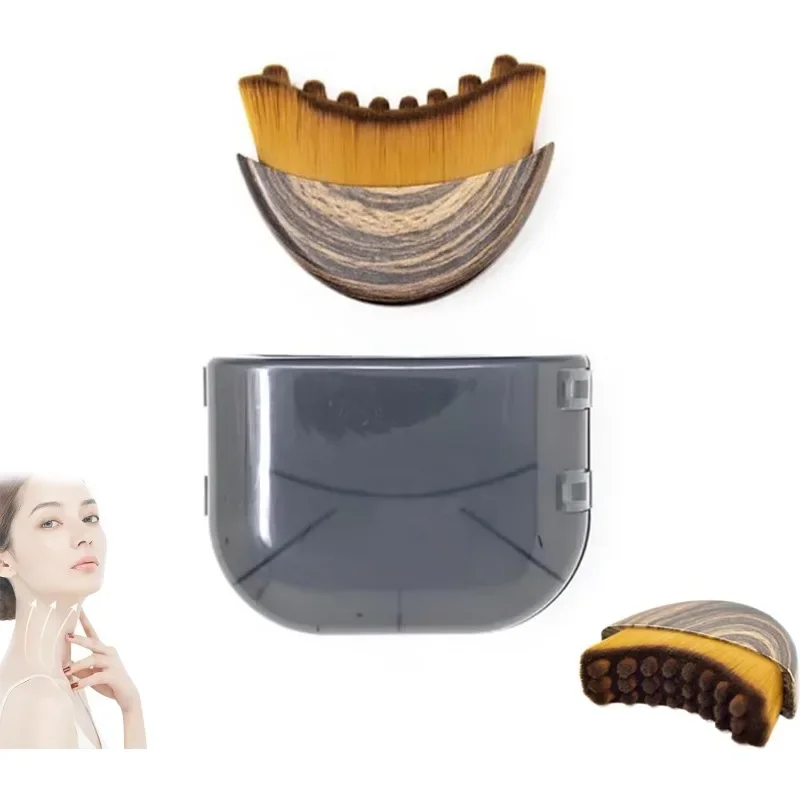 Cepillo facial de contorno linfático, cepillo facial de cepillado seco, masajeador de drenaje linfático para cara, barbilla, línea de mandíbula, esculpir la piel