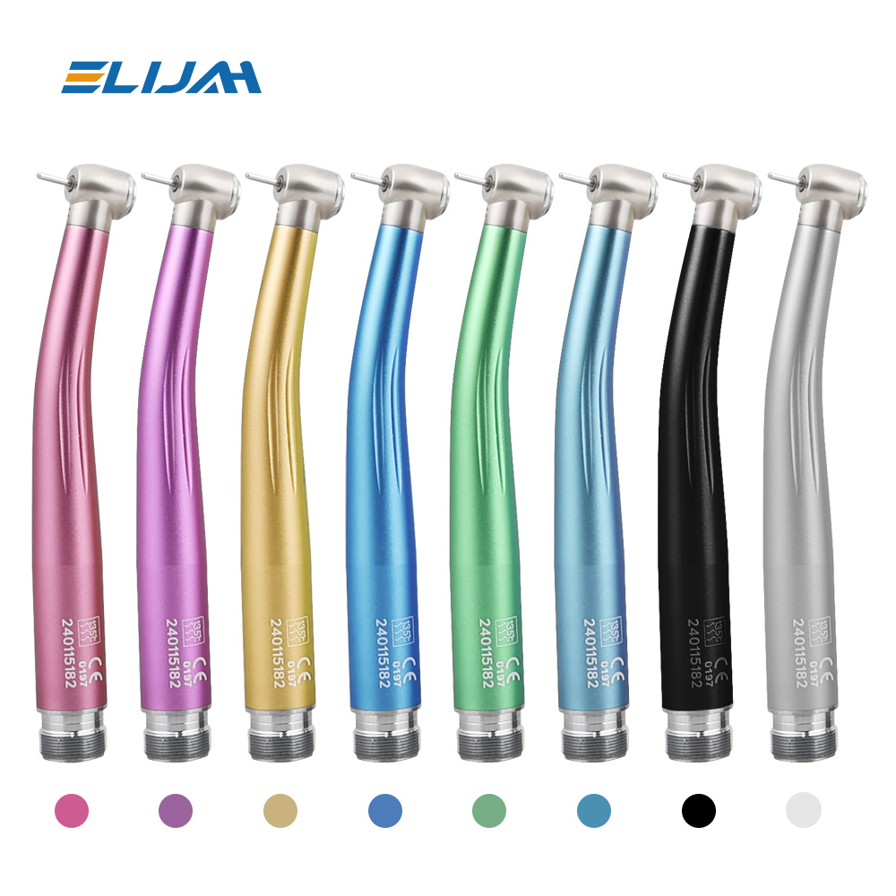 Botón pulsador de cabeza estándar colorido, pieza de mano Dental de alta velocidad, instrumento de odontología de turbina de aire de pulverización de agua individual, 2/4 agujeros