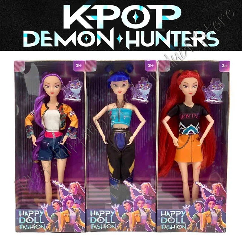 30cm k-pop caçadores de demônios anime kpop menina grupo dos desenhos animados rumi zoey mira figuras de ação estatuetas de vinil modelo bonecas meninas presente de natal