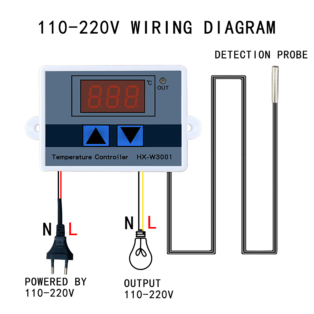 W3001 w3002 controlador de temperatura digital termostato interruptor microcomputador termômetro novo termorregulador 12/24/220v