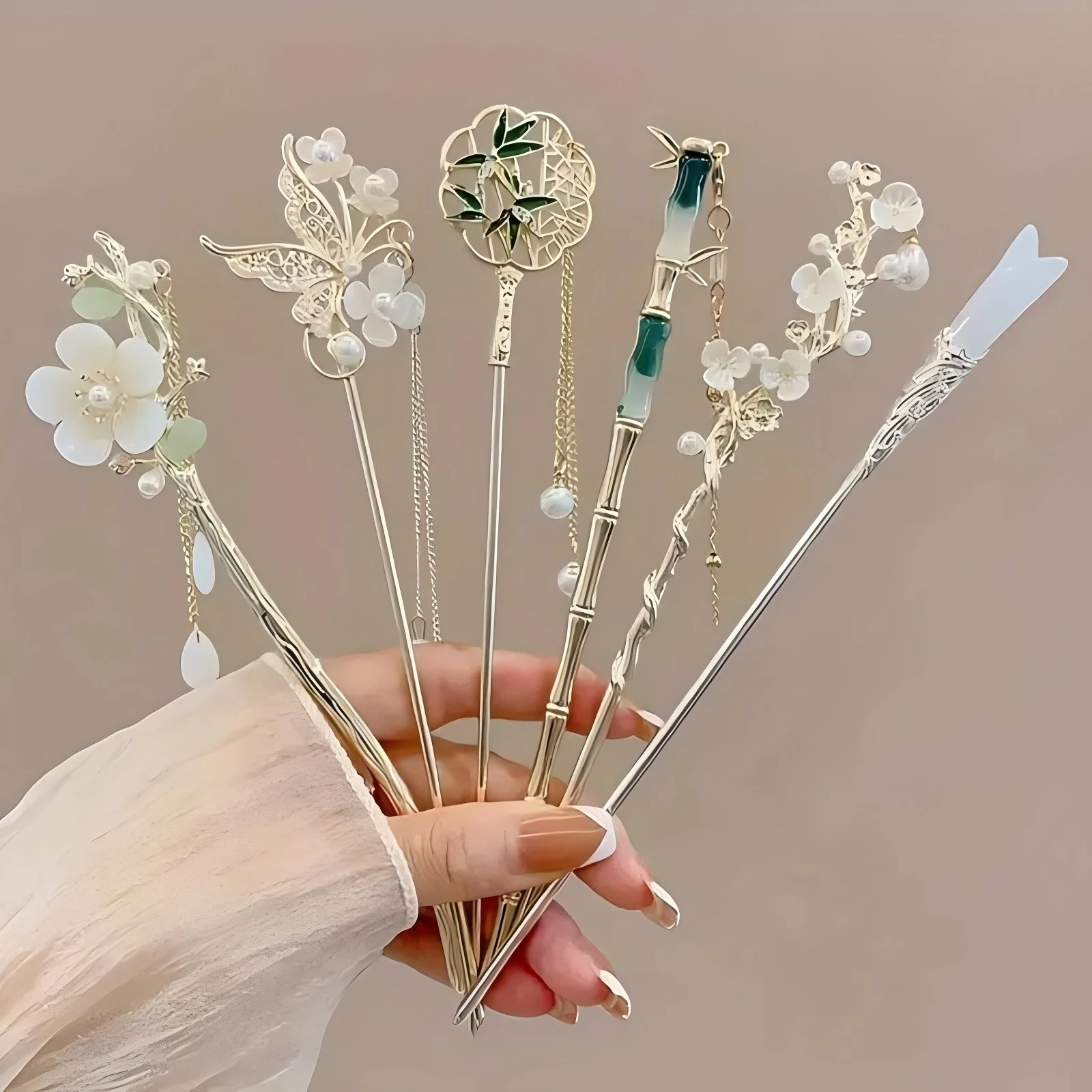 Elegante chinesische Stil Haarspange Quaste Haarstab traditionelles Blumenmuster Frisur Zubehör Frauen Schmuck Haarnadel Haarnadel