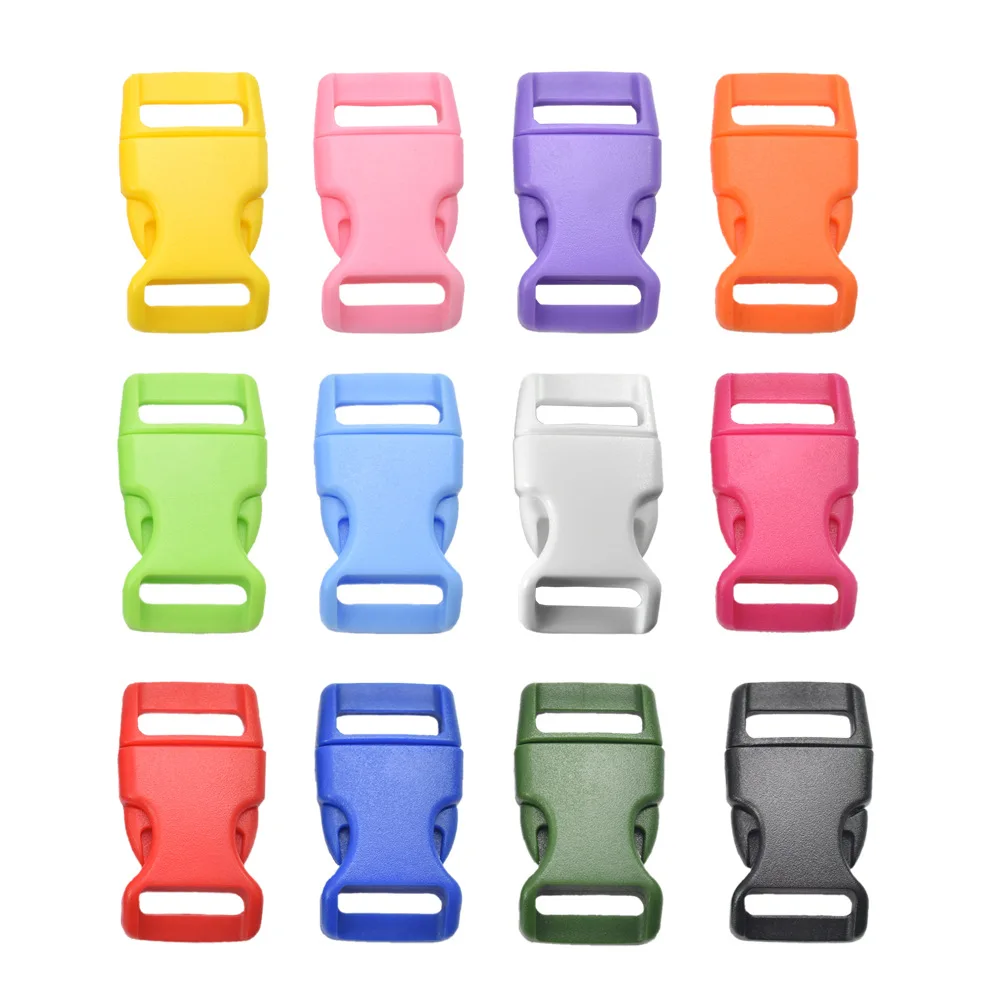10Pcs Plastic Side Release Buckles 10/15/20/25mm Hard Clasp Curved For Paracord Bracelet Backpack Bag Parts Pets Strap Webbing