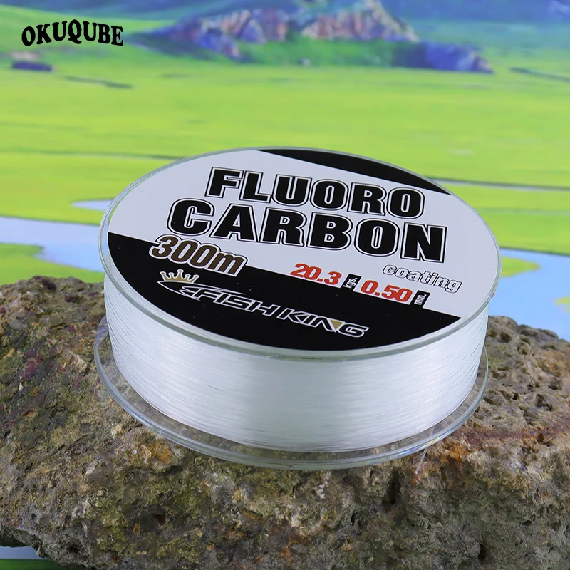 Línea de pesca de nailon monofilamento con revestimiento de carbono fluorado de 0,3/0,35/0,4/0,45/0,5mm, sedal de pesca de mar fuerte, aparejos de pesca de calidad