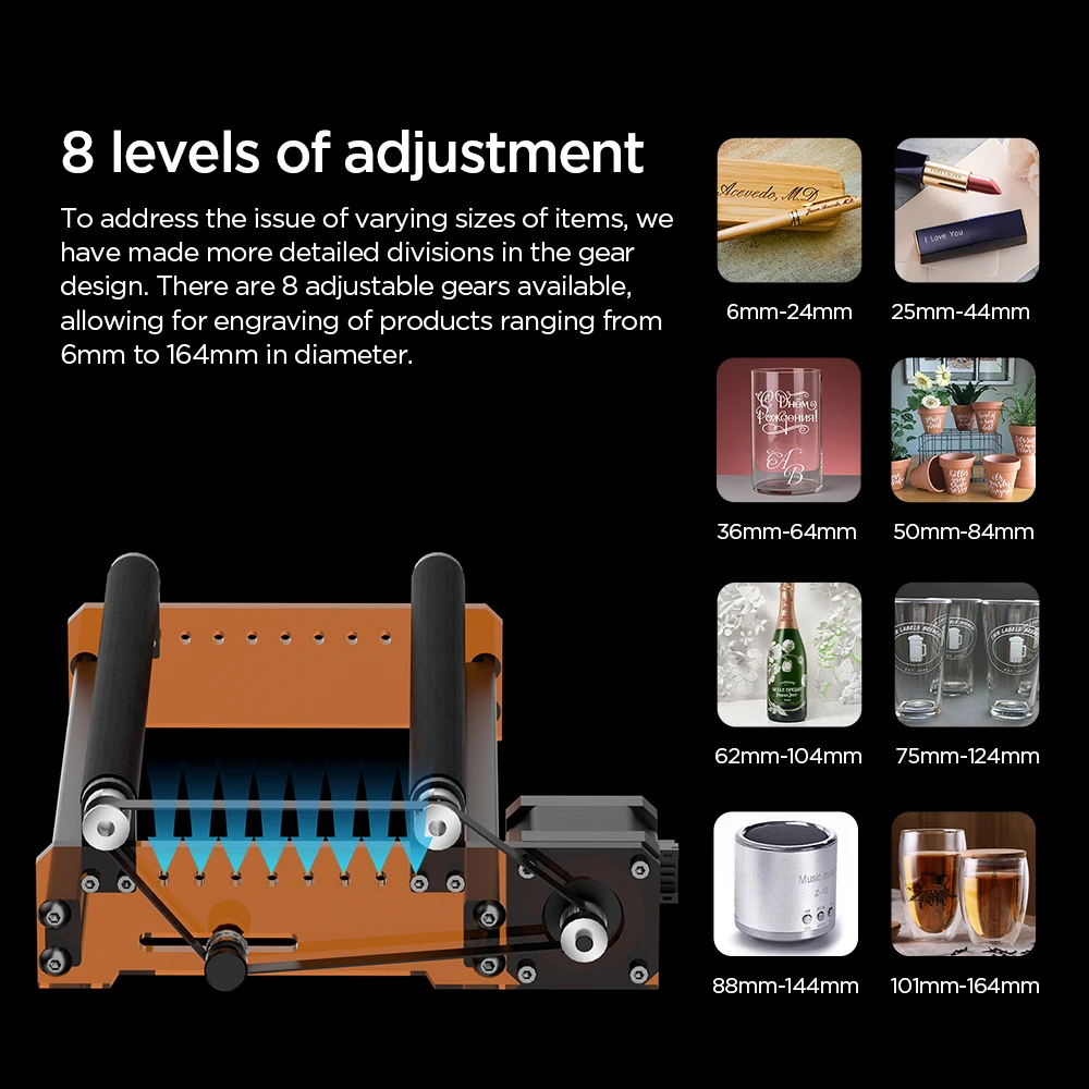 ACMER M3 Laser Rotary Roller Laser Engraver Y-axis Roller 360° Rotating Compatible with most laser engraving and cutting machine