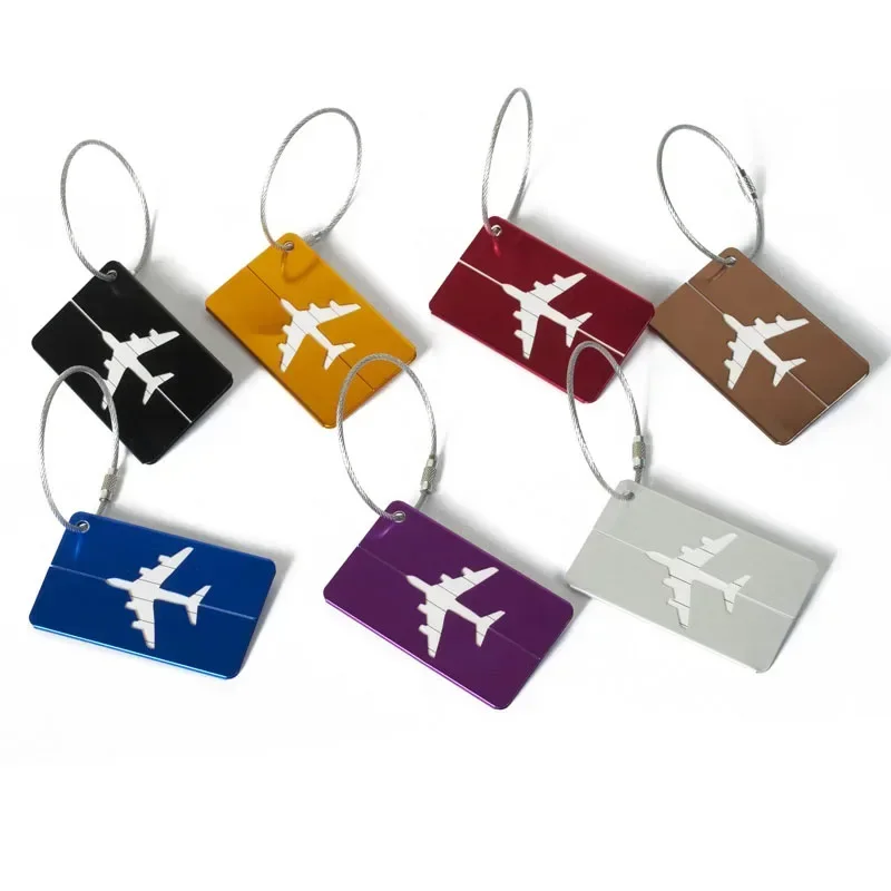 Mode Metall Reise Gepäck Tags Gepäck Name Tags Koffer Adresse Label Halter Aluminium Legierung Gepäck Tag Reise Zubehör