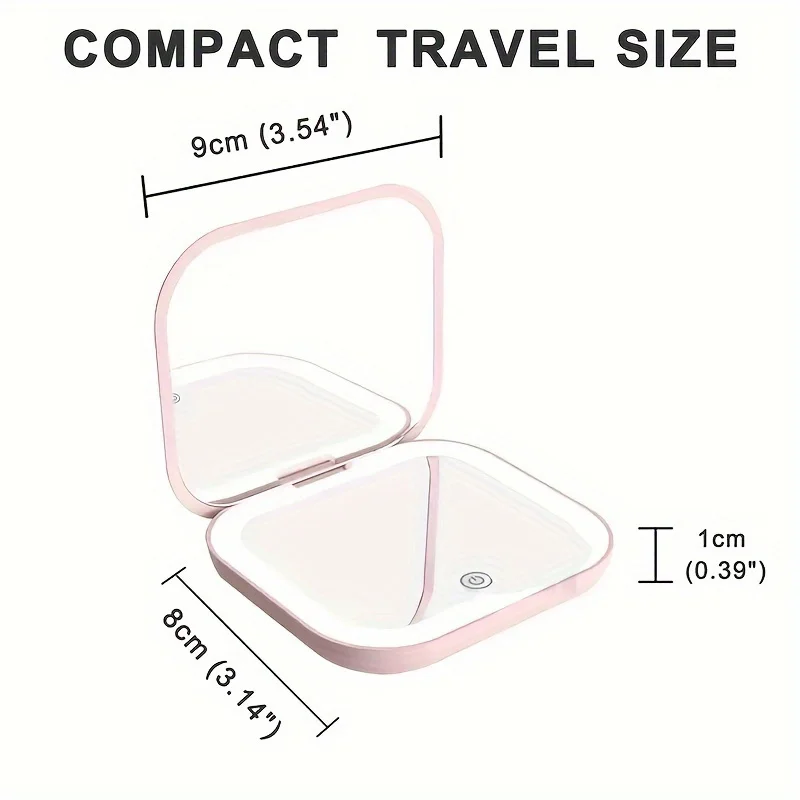 Mini specchio per trucco cosmetico con luci Specchio cosmetico tascabile compatto a LED portatile pieghevole da viaggio Regali con ingrandimento 2X