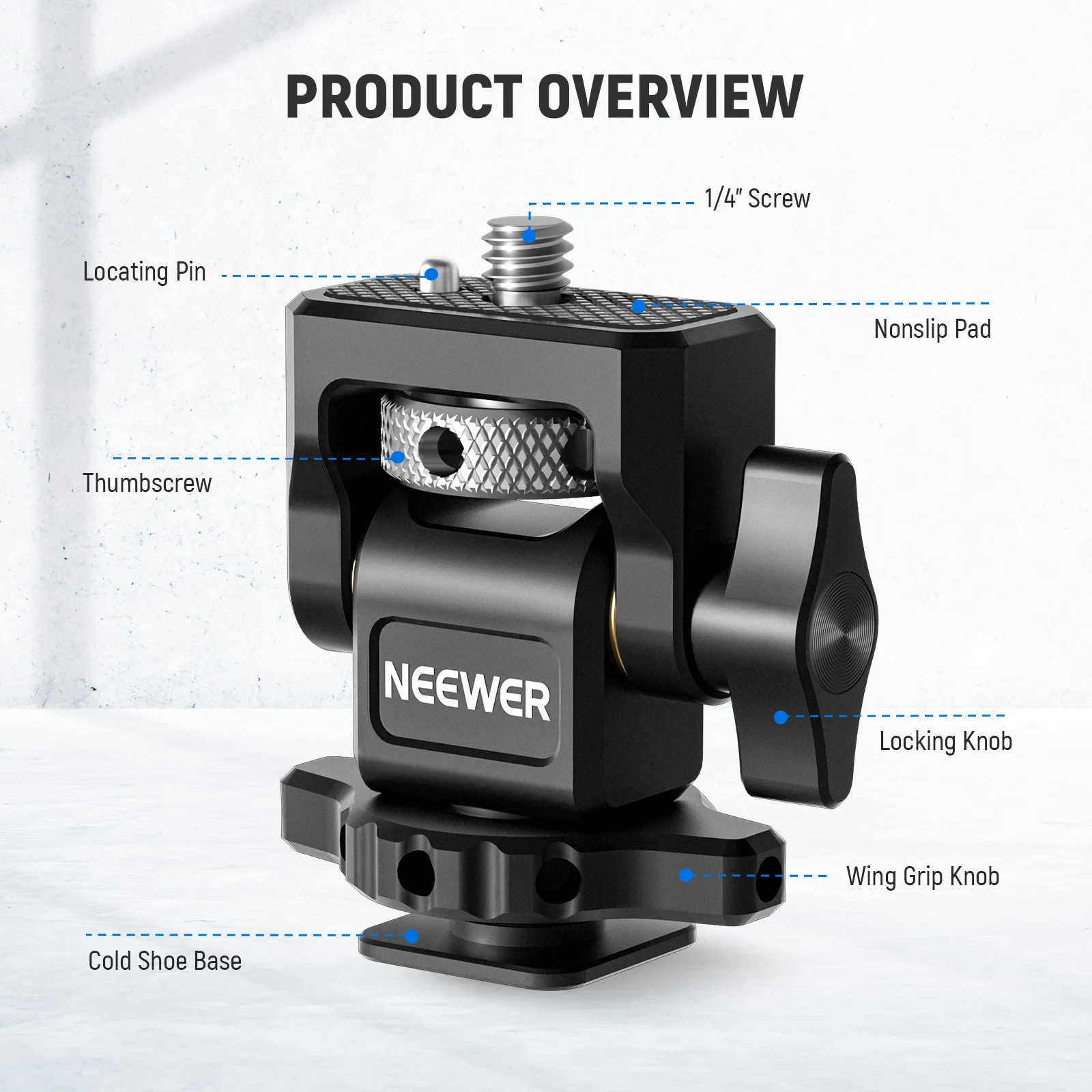 NEEWER-abrazadera para cámara DSLR, soporte ajustable para Monitor con zapata fría, tornillo de 1/4 "para Monitor, luz de Flash, accesorio DIY