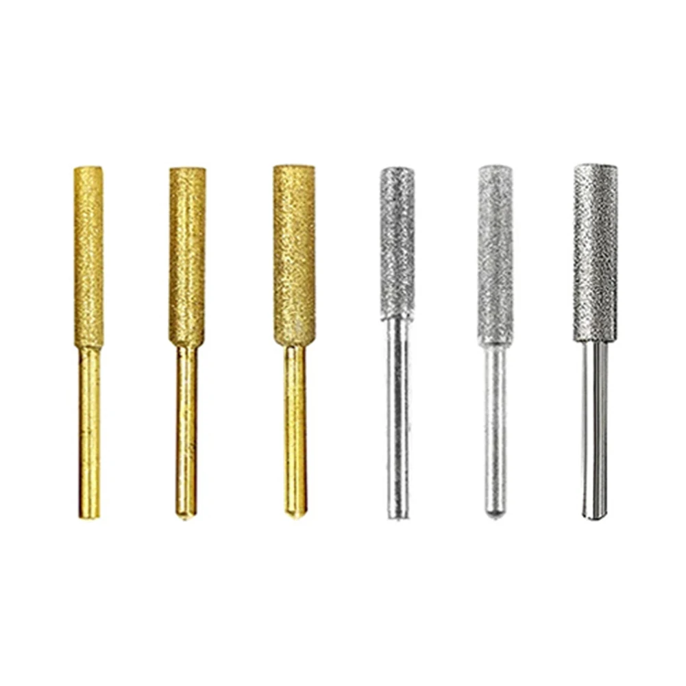 Affûteur de tronçonneuse en diamante 4,0/4,8/5,5mm,broyeur de bavures enduit diamant, cadena outils de polissage du bois 6 piezas