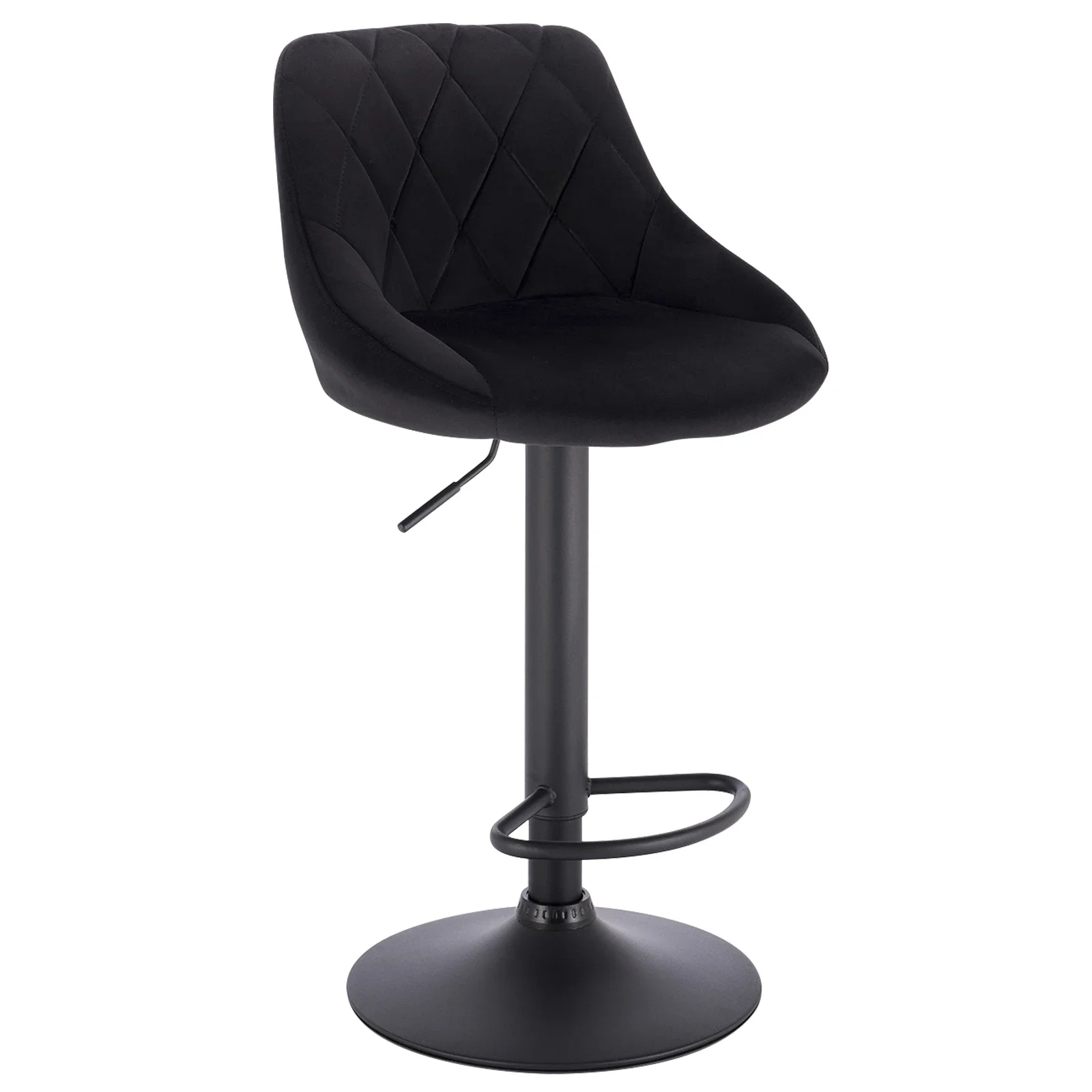 WOLTU 1PC Height-Adjustable Swivel Bar Chair Leather/Velvet Rotating Bar Stool Lifting High Stool with Footrest for Pub Home