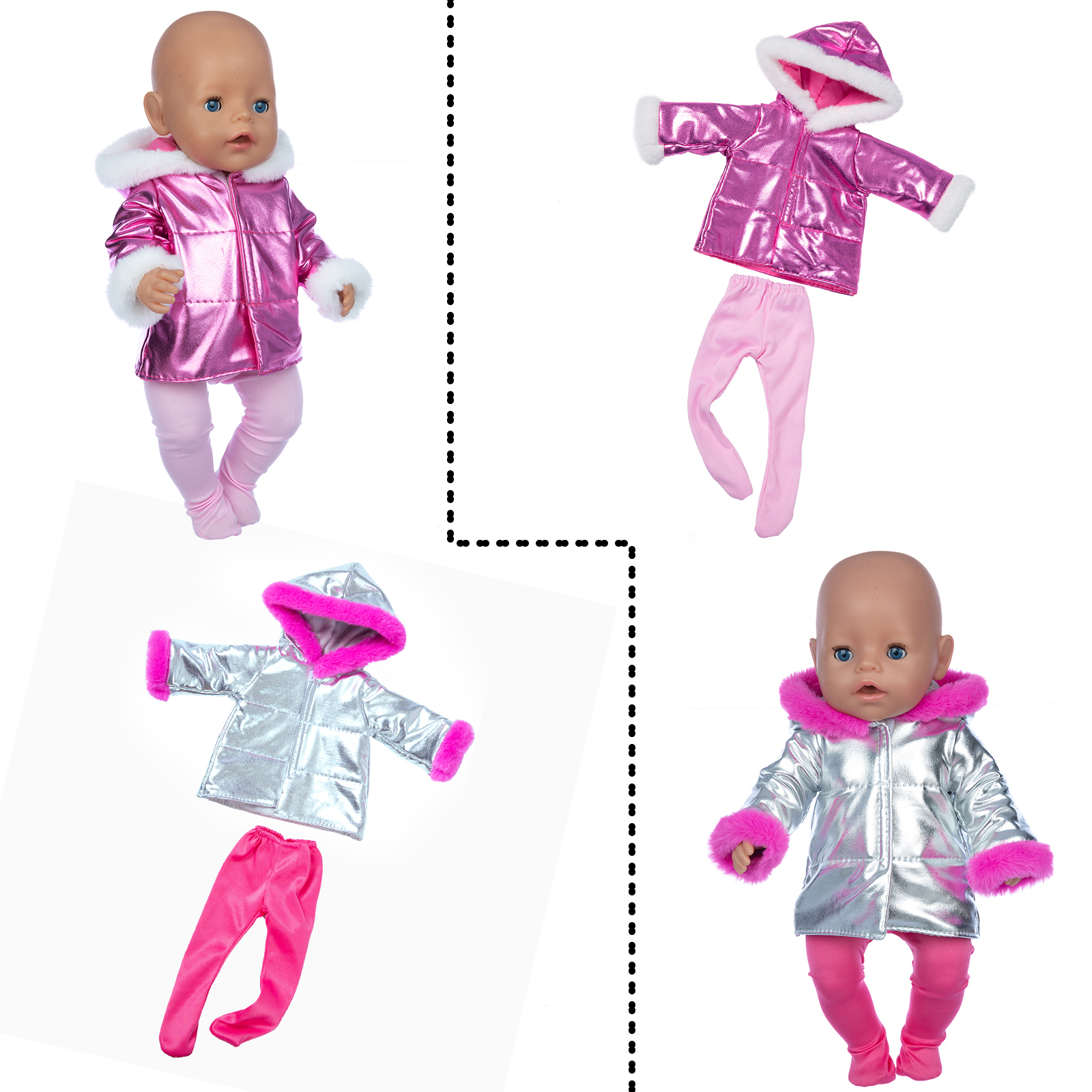 Nowa kurtka puchowa + legginsy ubranka dla lalek pasujące do 18 cali/43 cm nowonarodzone ubranka dla lalki akcesoria dla lalek Reborn