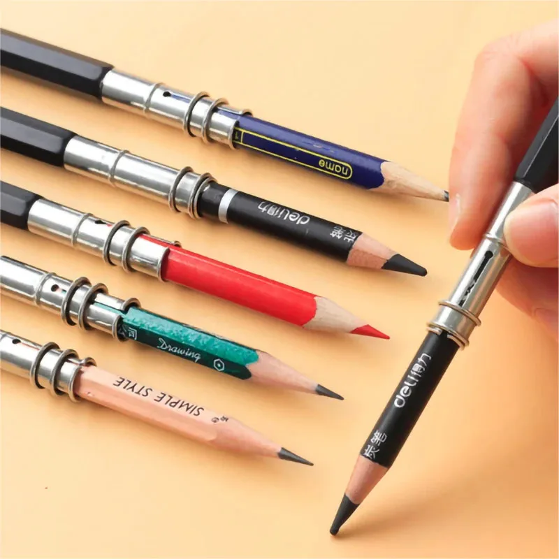 1-10Pcs Adjustable Dual Head /Single Head Pencil Extender Holder Sketch School Office Painting Art Write Tool for Writing Gift