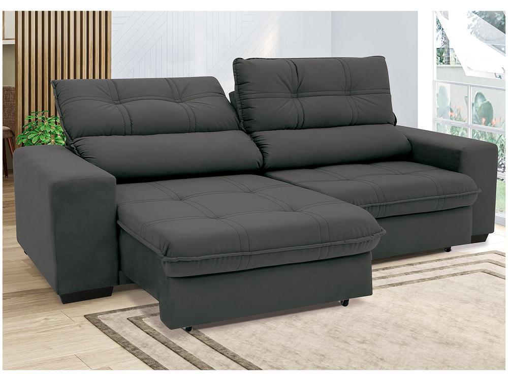 Sofá Retrátil Reclinável 4 Lugares Suede Brunello Linoforte